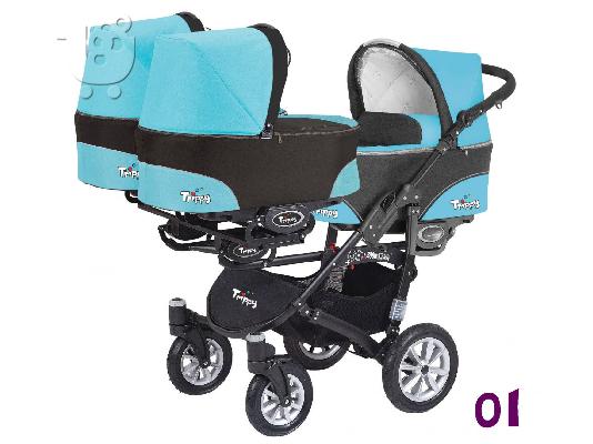 PoulaTo: Τρίκλινο τρίδυμα Καρότσι Buggy BabyActive Trippy 2014 3 σε 1
